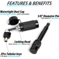 thumbnail image 2 of GHSDFBB Hitch Receiver Pin Lock 5/8 Inch Pin Security Hitch Locks Fit 2 inch 2.5 inch Hitch Receiver III IV V RV Trailer Hitch 2 Pack, Anti-Theft & Anti Rattle, 2 of 7