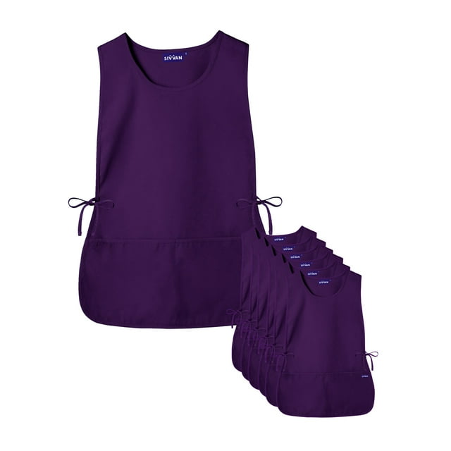 "Sivvan Unisex Cobbler Apron (6 Pack) - Adjustable Waist Ties, 2 Deep front pockets"