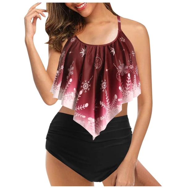 Traje de baño de dos piezas con estampado de bikini cómodo y elegante para mujer Conjunto de ropa de playa OAVQHLG3B Store lin121212