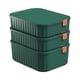 thumbnail image 1 of Caja organizadora de 3 compartimentos para el hogar con tapas, apilable, organizador de ropa y corbatas Verde, 1 of 9