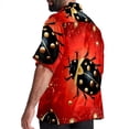 thumbnail image 3 of Seven Starred Ladybird Men's Short Sleeve Poplin Shirt - Casual Printed Button Down Short Summer Beach Shirts Unisex940, 3 of 6