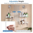 thumbnail image 6 of VANCORE Shower Caddy, Upgraded Extended Length Shower Caddy Over Showerhead No Blocking to Shower Head, Rustproof Shower Organizer with Hooks Shampoo Soap Holder, Bathroom Large Hanging Shower Caddy, 6 of 6