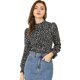 thumbnail image 1 of Allegra K Blusas Estampadas Vintage Con Cuello Con Volantes Y Mangas Abullonadas Con Pu?os Fruncidos Para Mujer Negro Floral XS, 1 of 6