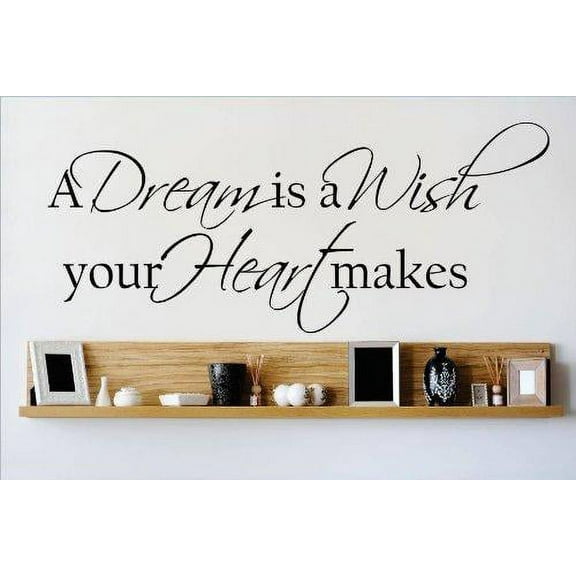 A Dream Is A Wish Your Makes Girls Love Beautiful Crown Prince Unicorns Royalty Sweet Dreams Decorating Holiday Gift Ideas Girl Boy Bedroom Wall Decal Sticker - Size: 13 Inch x 29 Inch