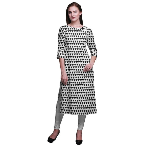 Bimba Straight Kurtis For Women Long Kurti Dress Printed 3/4 Sleeve Indian Top