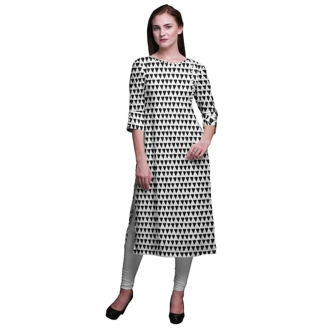 Bimba Tunique Droite à Manches 3/4, Hauts Imprimés, Kurta, Tenue d'Été pour Femmes