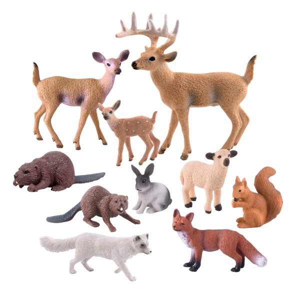 Figuras de juguete TUPARKA, 10 unidades, minianimales del bosque, de 4 a 10 cm