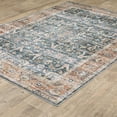 thumbnail image 5 of 7' X 10' Blue Rust Gold And Olive Oriental Printed Stain Resistant Non Skid Area Rug, 5 of 10
