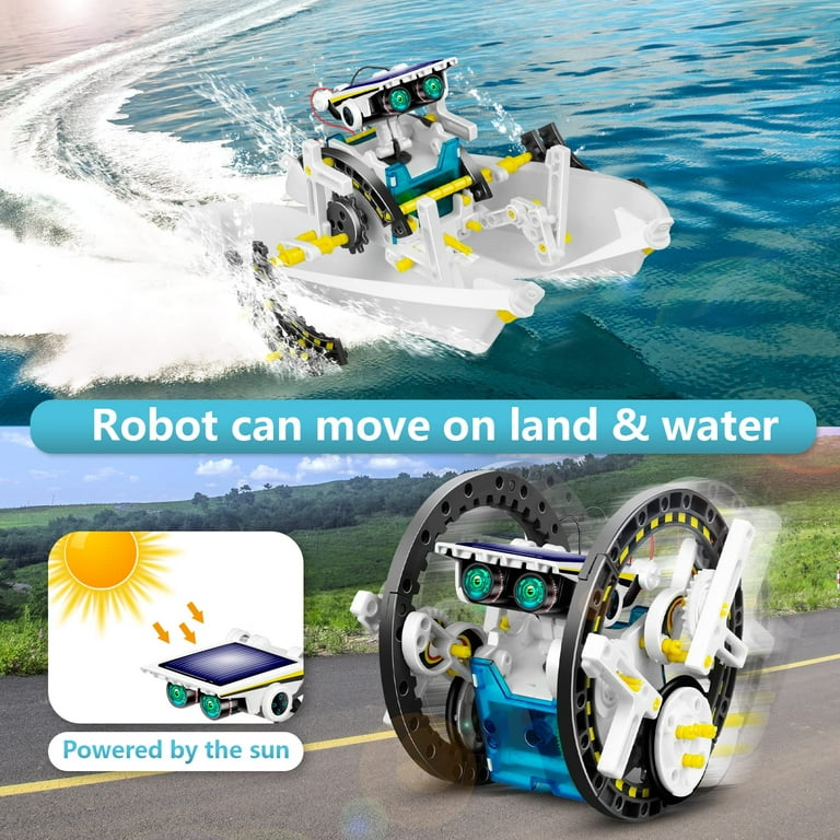 Solar Robot Toys for Kids Ages 8-12, 12-in-1 STEM Projects for 8-13 9 10 11  Year Old Teen Boys Girls, 190Pcs DIY Building Experiment Education Sets