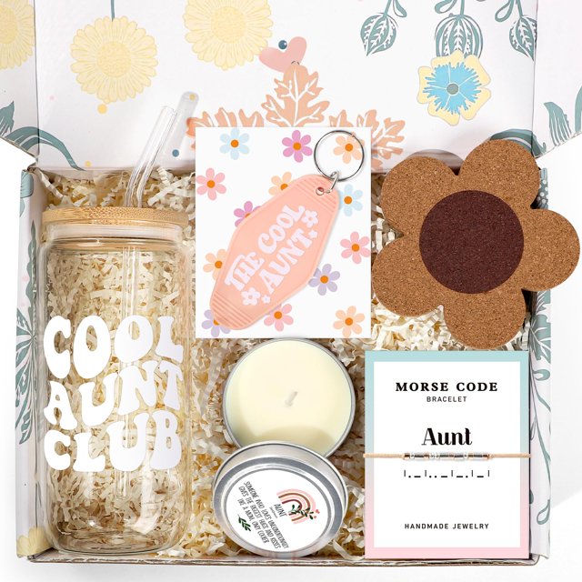 Set de regalo Frerdui Cool Aunt de cristal y pulsera de 16 oz