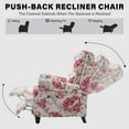thumbnail image 2 of Manual Wingback Recliner Chair Upholstered Pushback Armchair Home Theater Single Sofa with Trim Wood Legs for Living Room, Flower, 2 of 6