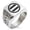 Silver, variant on Stainless Steel Ashikaga Samurai Crest Geometric Pattern Biker Style Polished Ring