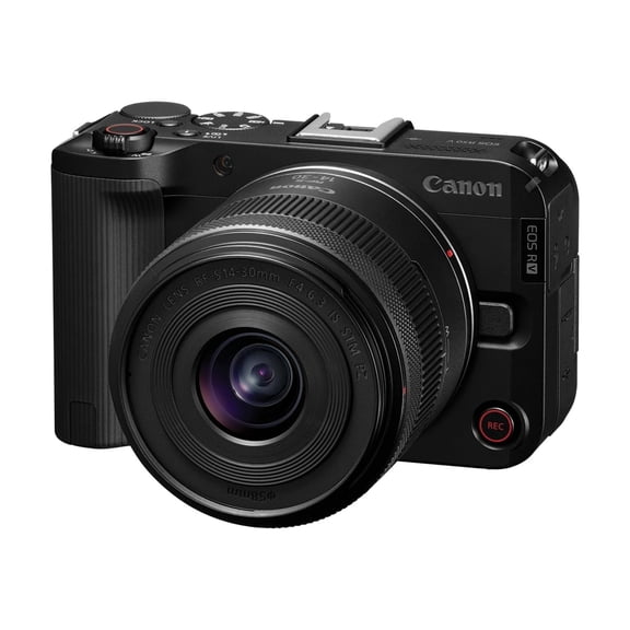 Restored Canon EOS R50 V Mirrorless Camera with RF-S 14-30mm f/4-6.3 IS STM PZ Lens, 24.2MP, 4K Vertical Video, Live Streaming, International version, Black