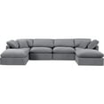 thumbnail image 6 of Meridian Furniture Indulge 129" Velvet U-Shaped Modular Sectional in Gray, 6 of 8