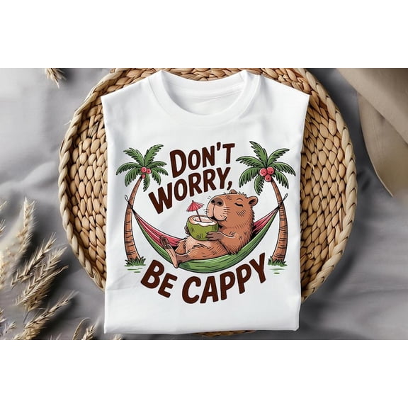 Cute Capybara t-shirt, Be Happy shirt, Don't Worry Be Cappy Tee TH310519