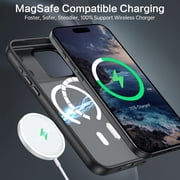 DOMAVER Magnetic for iPhone 18 Pro Max Case / iPhone 17 Pro Max Case 6.9 - Slim Fit Matte Translucent Cover | MagSafe Compatible | Shockproof Anti-Yellowing | Black