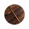 thumbnail image 2 of Kitchen Multi-Functional Wood Wok Lid Cover Anti-Scalding Wooden Lid Kitchen Tool for Cooking Cast Iron Wok Pot Cover - 13.8”, 2 of 8