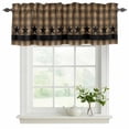 thumbnail image 2 of Brown Black Plaid Valances for Windows, Decorative Rod Pocket Window Valance Curtains, Vintage Rustic Star Buffalo Check Short Curtain Drapes for Kitchen/Bathroom/Living Room, 2 Panels, 54" W x 18" L, 2 of 8