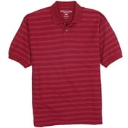 Big Men's Striped Cotton Pique Polo Shirt