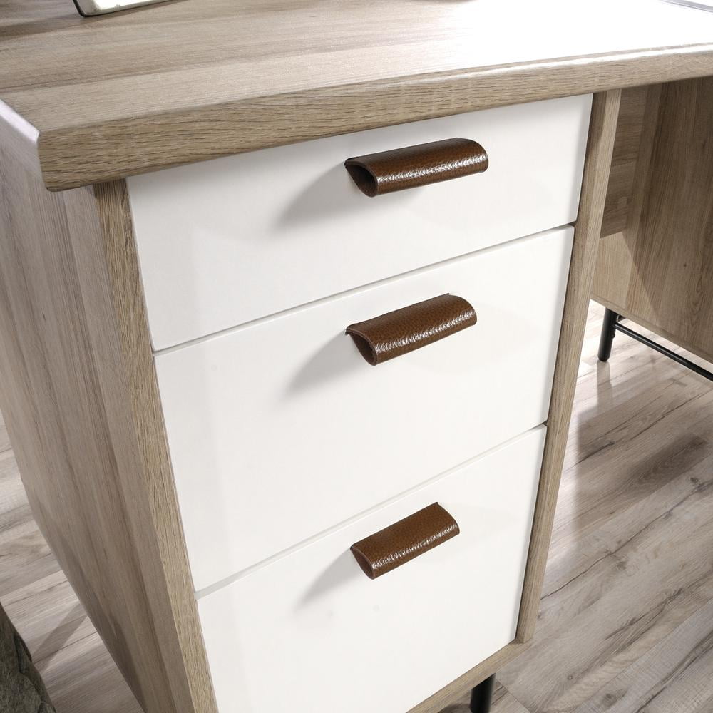 Sauder Anda Norr Executive Desk, Sky Oak Finish