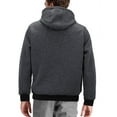 thumbnail image 2 of Men's Quilted Lightweight Full Zipper Drawstring Hooded Two Tone Jacket (ARIA-7 Charcoal, L), 2 of 3
