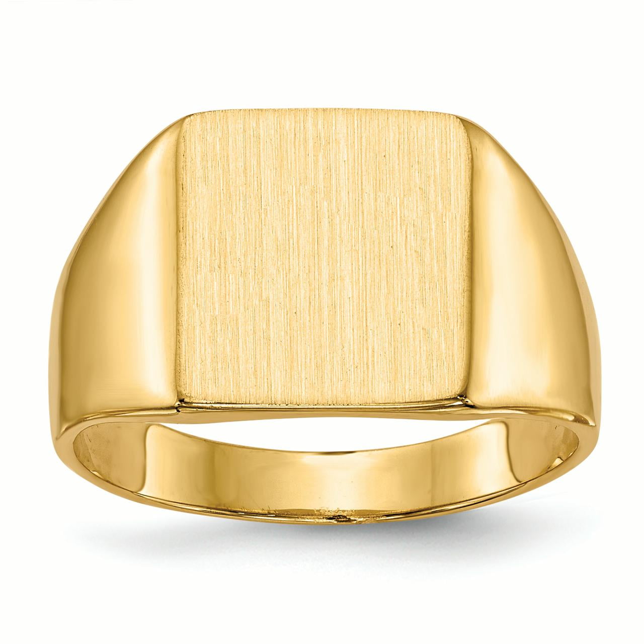 Ring Women Signet - 14K Yellow Gold 4 MM Square Engravable Signet Ring ...