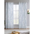 thumbnail image 2 of Light Blue Botanical Sheer Curtains 84 Inch Length 2 Panels Set for Living Room/Bedroom, Pastoral Elegant Spring Floral Kitchen Curtains Grommet Semi-Sheer Curtains Drapes Window Treatments 52"x84"x2, 2 of 7