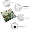 thumbnail image 6 of Acheng Throw Pillow Covers Beige and White Tulip Flower Pillowcases Spring pillow covers for Couch Canvas Cushion Cover Square Farmhouse Floral Decor Pillow Case ,Set of 2 White 20x20in, 6 of 7
