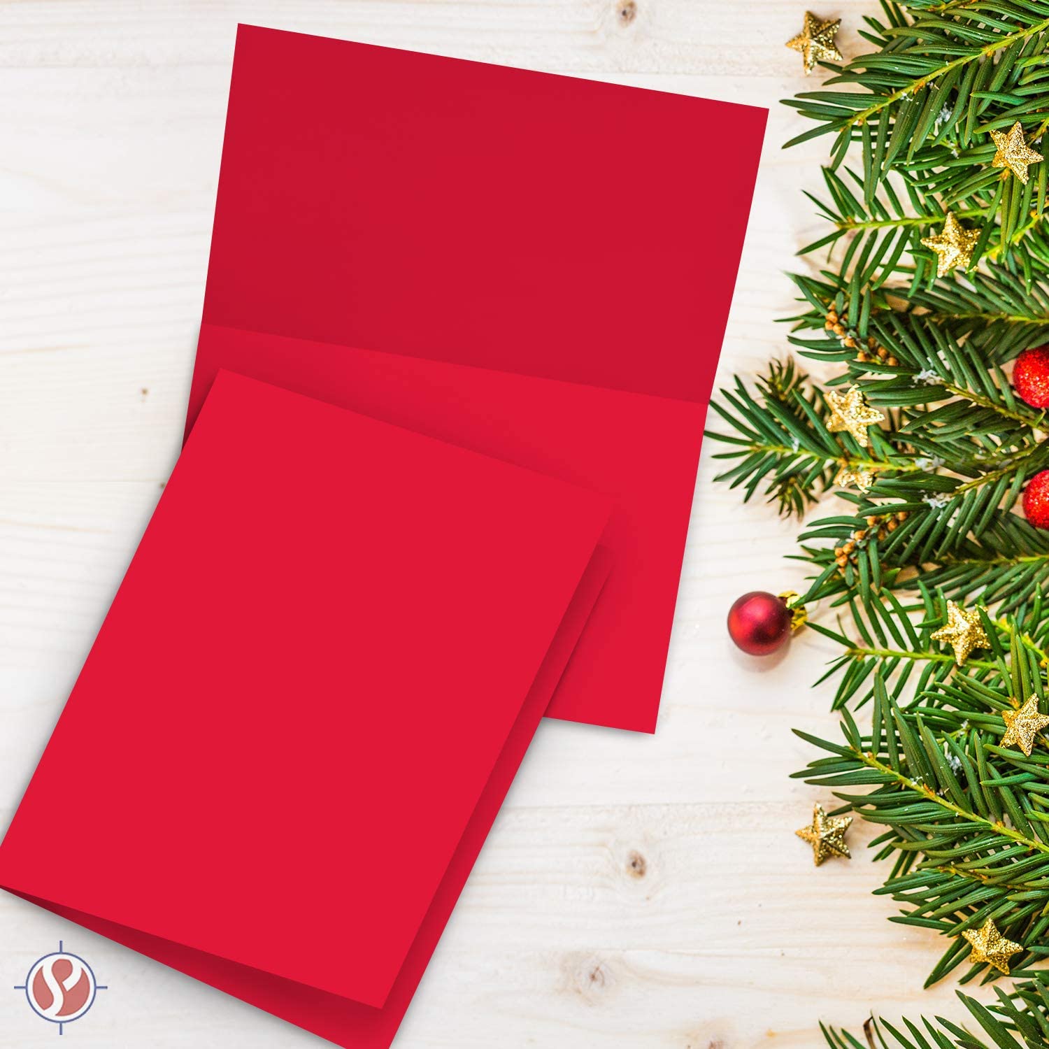 A7 Red Blank Greeting Cards with Envelopes – Great for Holiday, Christmas and New Year Cards | 5” x 7” (Folded) | 25 per Pack