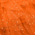 thumbnail image 5 of Women's Sparkle Tulle Skirt with High Elastic Waist, Glitter Layered A Line Midi Skirt with Irregular Hem, Prom Party Festival Skirt for Carnival, Street Fashion and Birthday Gift Orange XL, 5 of 8
