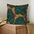 thumbnail image 2 of Teal Green Leaf Pillow Covers 20X20 Inch Summer Tropical Monstera Leaves Plant Decorative Pillow Cases Set of 2 Botanical Cotton Linen Throw Pillows Modern Home Decor For Sofa Couch Cushion Outdoor, 2 of 6