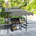 thumbnail image 2 of Outsunny 8' x 7.6' Grill Gazebo, Double Tiered Barbecue Gazebo, Light Grey, 2 of 10