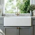 thumbnail image 3 of DeerValley DV-1K512 33 Inch White Fireclay Farmhouse Kitchen Sink, Fireclay Sink for kitchen with Sink Grid and Basket Strainer, 3 of 11