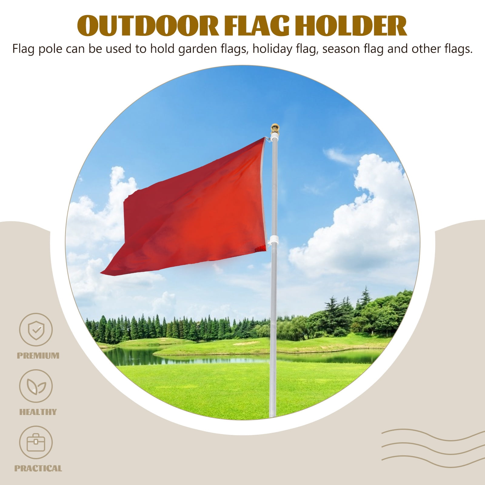 Baluue Rust-Resistant Stainless Steel Flagpole for Home Use with Easy and Quick Installation