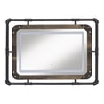 thumbnail image 2 of Inyo Metal Wall Mirror with LED Light, Dark Brown, 2 of 6
