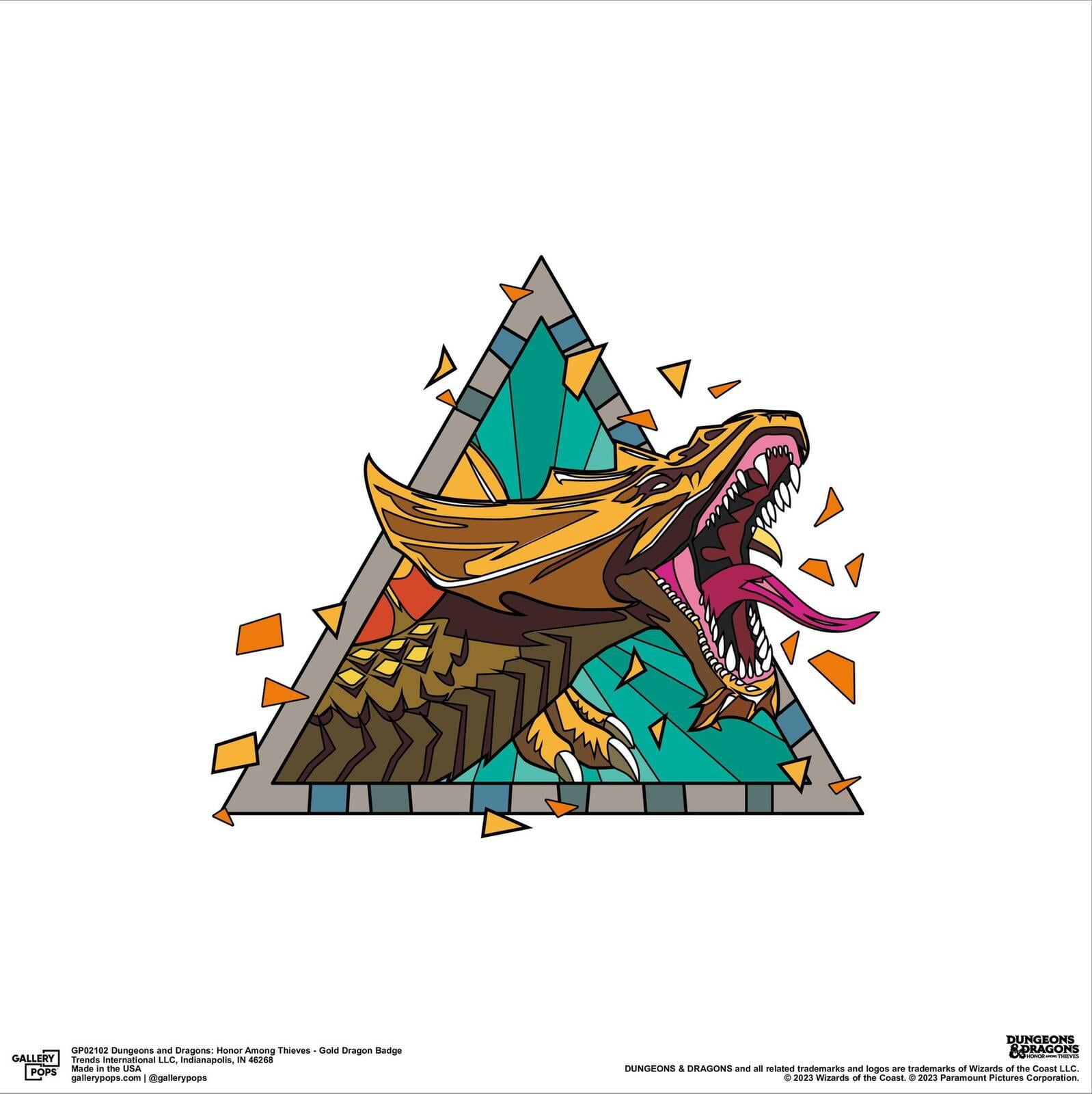 Gallery Pops Dungeons & Dragons: Honor Among Thieves - Gold Dragon Badge Canvas Wall Art, Unframed Version, 12" x 12"