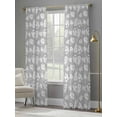 thumbnail image 4 of Gray Leaves Sheer Curtains for Living Room Bedroom Vintage Farmhouse Pastoral Aesthetic Plants Sheer Curtains 108 Inch Long 2 Panels Set Light Filtering Curtain Window Treatments Drapes, 4 of 6