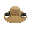 thumbnail image 2 of Cool Fan Hat Adjustable Wide Brim Sun Hat with 2 Silent Rechargeable Fans for Women Men, Breathable Waterproof Fabric, Detachable Fans, Sun Protection for Camping Beach Summer Outdoor Khaki, 2 of 6