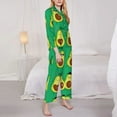 thumbnail image 4 of Kll Cartoon Fruit Print Women'S Long Sleeve Pajamas With Pants Sleepwear Loungewear 2 Set-Small, 4 of 9