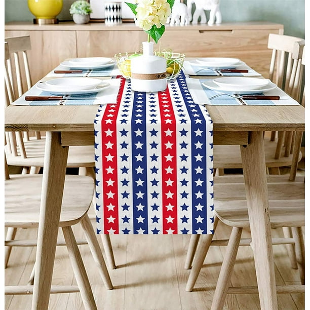 July Table Runner 13 X 72 Inches Patriotic Memorial Independence Day