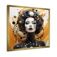 thumbnail image 2 of Designart "Pop Art Woman Portrait in Yellow and Black" Fashion Framed Wall Art Decor - Glam Black Woman Entryway Framed Wall Art, 2 of 6