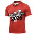 thumbnail image 2 of 2026 Soccer Cup Jersey for Men, Polo Collar Short Sleeve Country Name & Ball Graphic Top - Breathable Fan Shirt for Match Day & Casual Wear Red XXL, 2 of 5