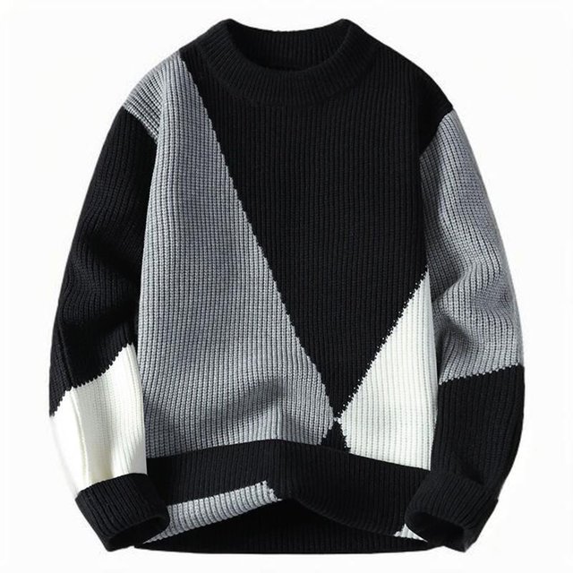 Blusas y camisas de manga larga con cuello redondo para hombre, suéter de camisa de dos piezas de punto liso con cuello redondo falso para hombre, blusa de poliéster para hombre