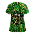 thumbnail image 4 of felwors Womens Scrubs Plus Size St Patricks Day Shirts Shamrock Printed V Neck Short Sleeve Nursing Tops Pocket Nurse Uniform (Dark Green, XL), 4 of 7