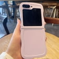 thumbnail image 2 of Compatible with Samsung Galaxy Z Flip5 Cute Case Wave Frame Frosted TPU Soft Slim Shockproof Protection Cover for Women Girls-Pink, 2 of 6