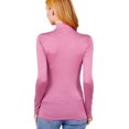 thumbnail image 2 of SNJ New Women's Long Sleeve Mock Neck Rayon Jersey Spandex Top Basic Shirt, 2 of 2