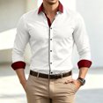 thumbnail image 6 of Yungyresw Mens Long Sleeve Button Down Shirts Mandarin Collar Dress Shirt Wrinkle Resistant Formal for Business Casual, 6 of 7