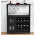 thumbnail image 1 of Wine Bar Cabinet with Detachable Wine Rack, Small Sideboard and Buffet Cabinet with Mesh Door, 1 of 8