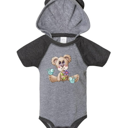 

Inktastic Teddy Bear Bluebirds and Flower Gift Baby Boy Bodysuit