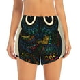 thumbnail image 3 of Uemuo Owl with Mandala Pattern Women's Athletic Shorts High Waisted Running Shorts with Liner Pockets Gym Elastic Workout Shorts-X-Large, 3 of 9